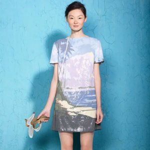 Beautiful SUNO NYC sequin mountain scape dress.